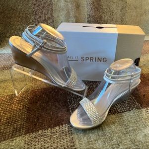 Call it Spring Silver 9B Wedge Occasion Shoes